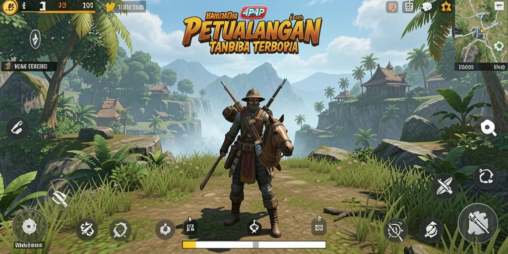 Screenshot gameplay Open World yang menunjukkan eksplorasi luas di 4P4P.