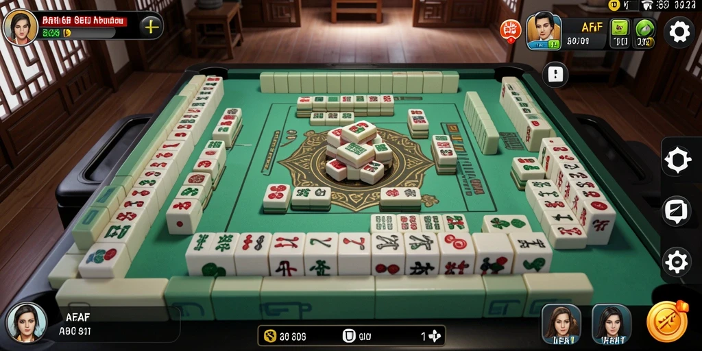 Tampilan gameplay AFAF yang seru dan menarik di papan Mahjong.