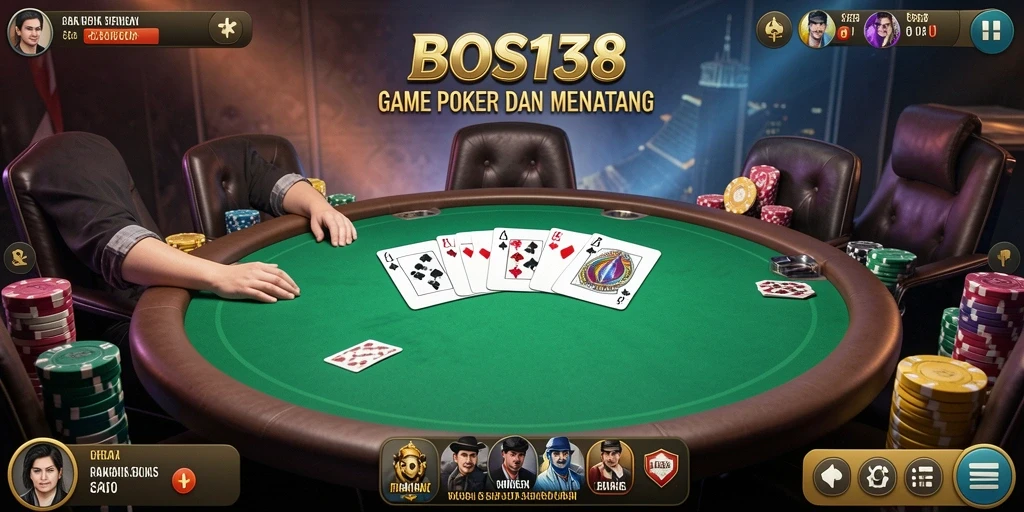 Tampilan gameplay seru di aplikasi BOS138 Poker.