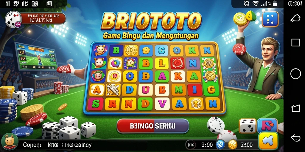 Tampilan gameplay seru di BRIOTOTO dengan nomor Bingo yang dinamis.