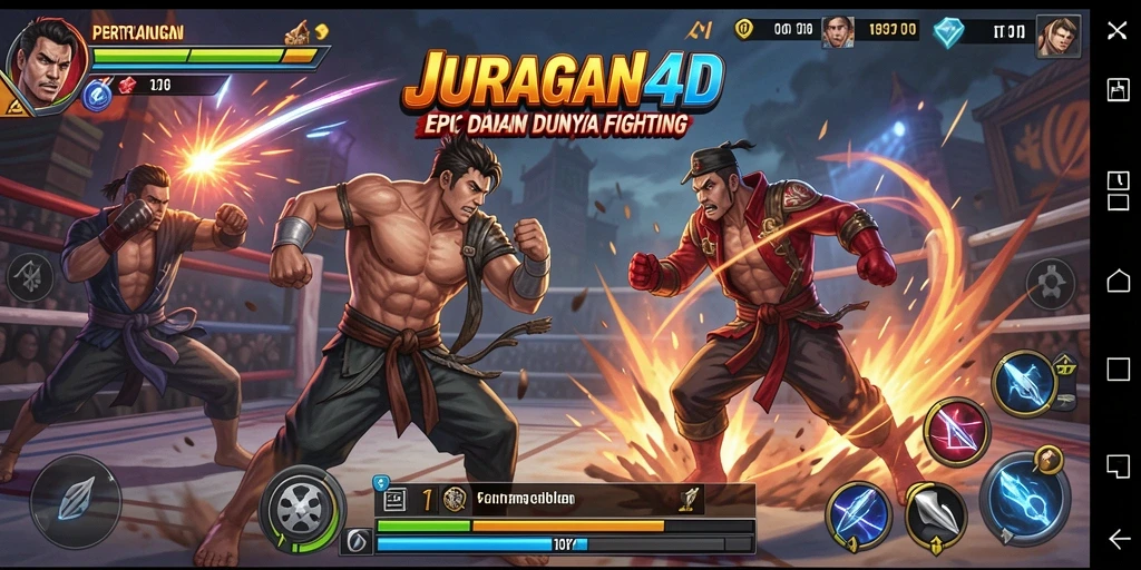 Tangkapan layar JURAGAN4D menampilkan pertarungan seru antara karakter.