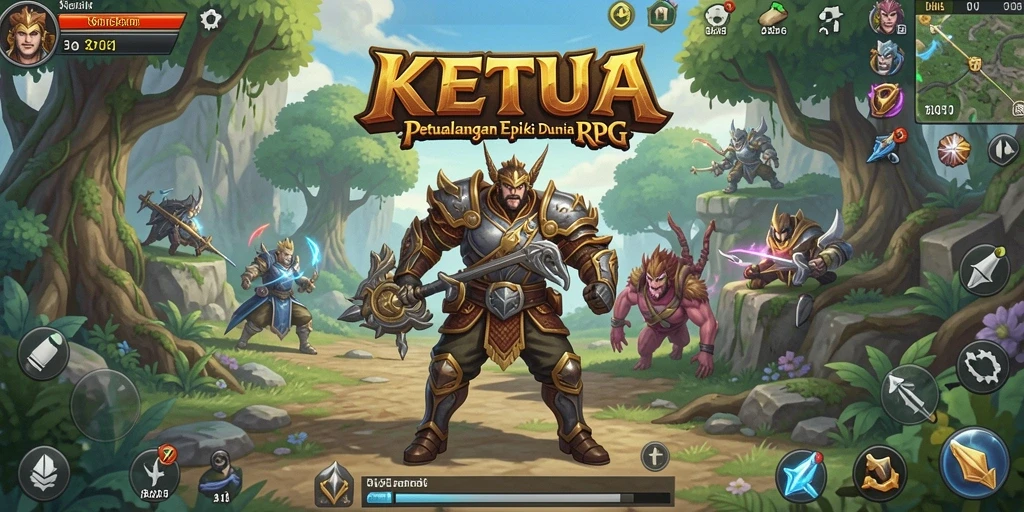 Tampilan gameplay KETUA yang menonjol di dunia RPG.