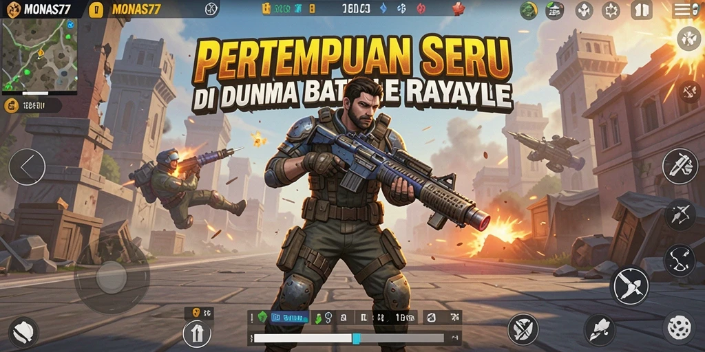 Gameplay mendebarkan di MONAS77 dengan aksi Battle Royale.
