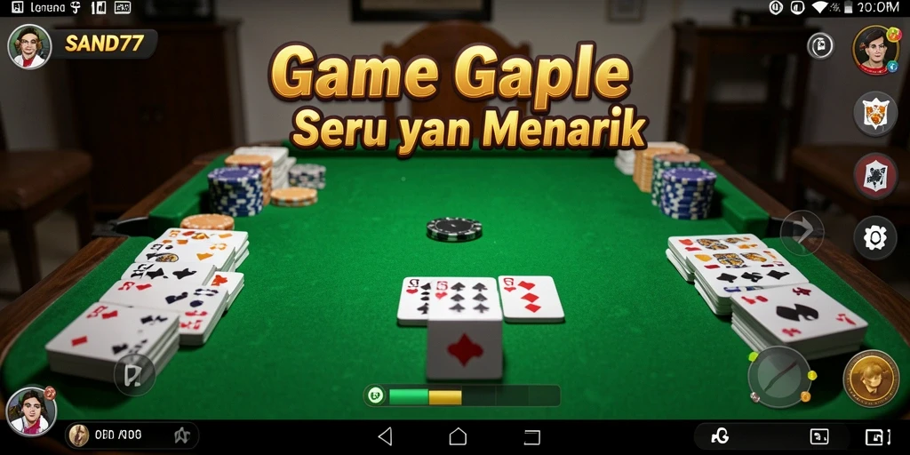 Gambaran gameplay Gaple yang menarik di SAND77.