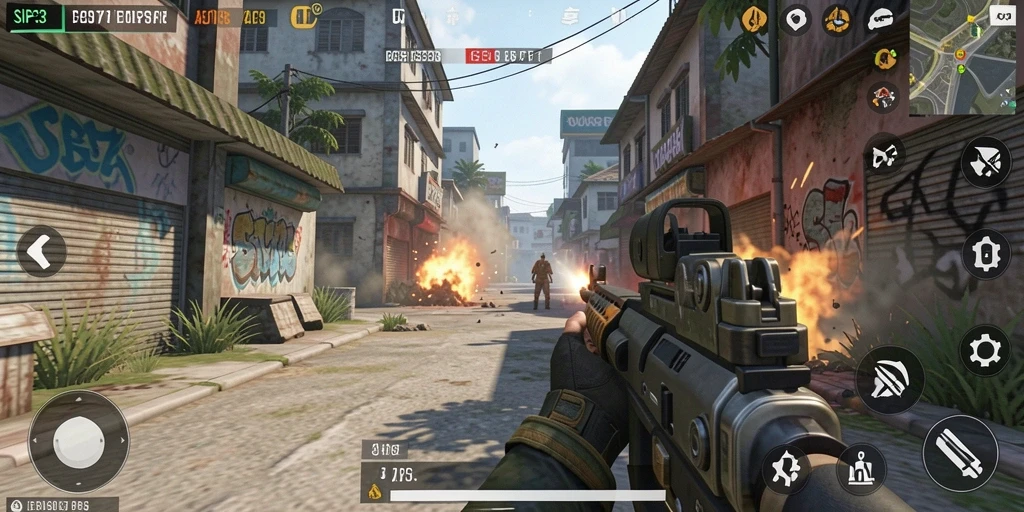 Screenshot SIP33 menampilkan aksi intens dan grafis yang memukau dalam gameplay TPS.