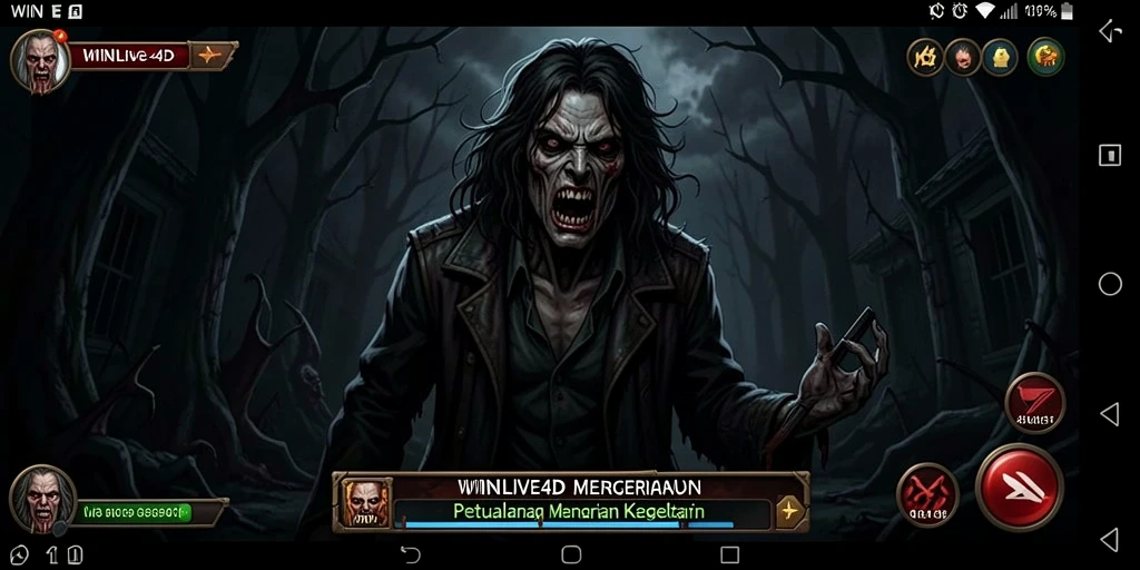 Gameplay menegangkan dalam WINLIVE4D dengan suasana yang mencekam.